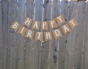 Burlap 'Happy Birthday' Banner