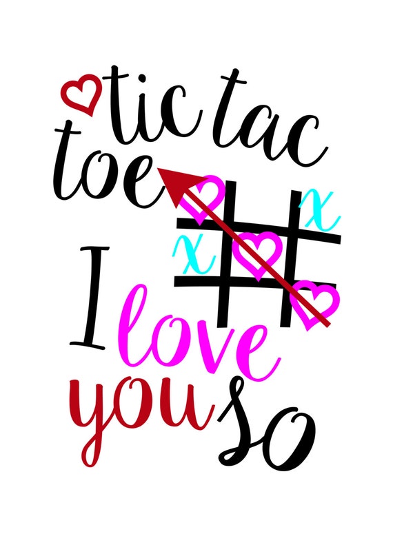 Download Tic Tac Toe I love You So SVG DXF EPS Cut file.