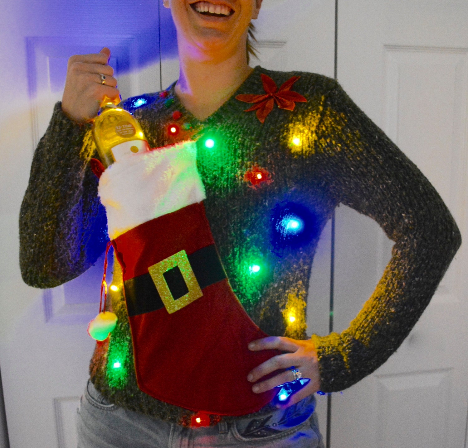 christmas sweater with drink holder