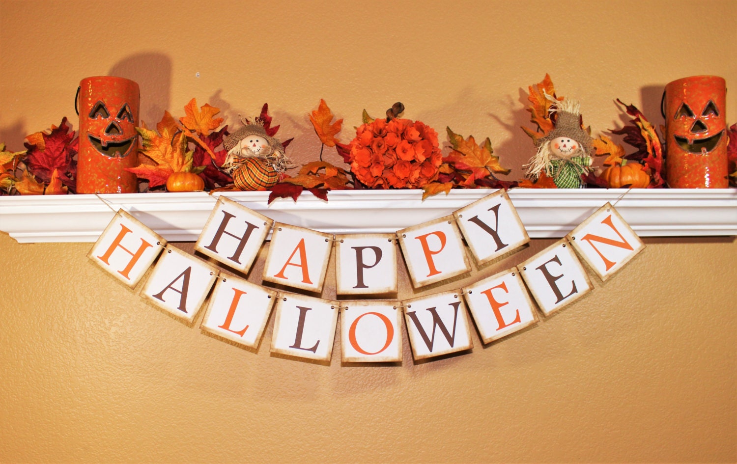 HALLOWEEN BANNER DECORATION Happy Halloween by ABannerBoutique