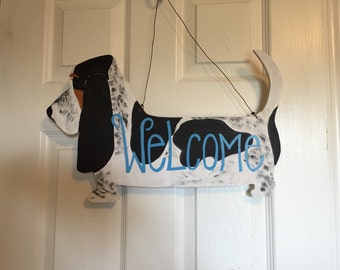 Basset Hound Door Hanger, Basset Door Hanger, Hound Dog Wreath, Basset Hound Wreath, Dog Door Hanger, Dog wreath, dog decor, dog lover decor