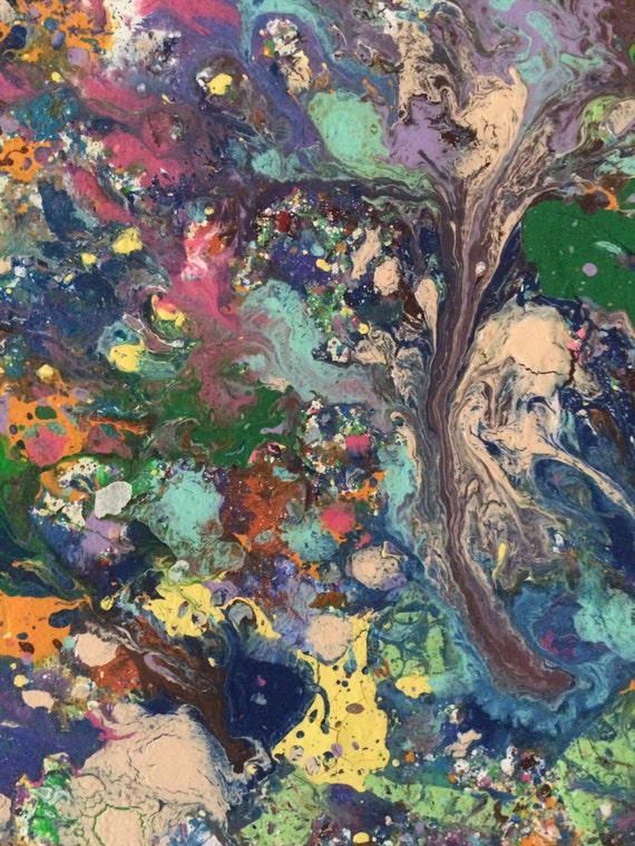 SALE Splatter Painting Abstract Canvas Art Splash Painting