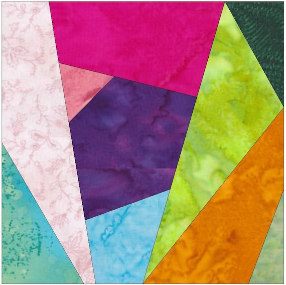 Crazy Patch 31 Paper Foundation Piece Quilting Block Pattern
