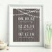 Important Dates PRINTABLE Wall Art Personalized Anniversary