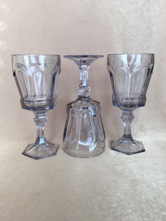 Fostoria Wine Glass Smoke Grey Virginia Pattern Vintage