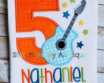 Rock Star Birthday Applique Numbers Machine Applique Design