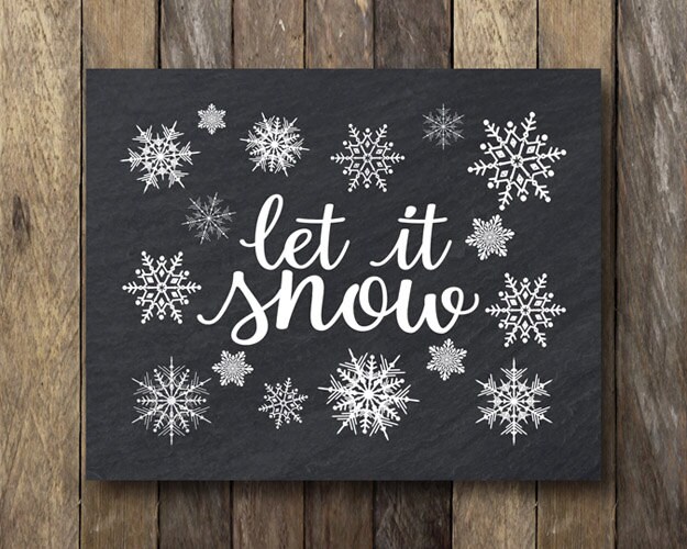 Let it Snow Winter Wall Art Let it Snow Printable