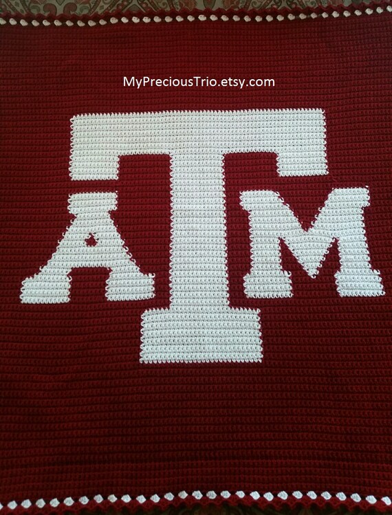 Crochet Texas A&M blanket by MyPreciousTrio on Etsy