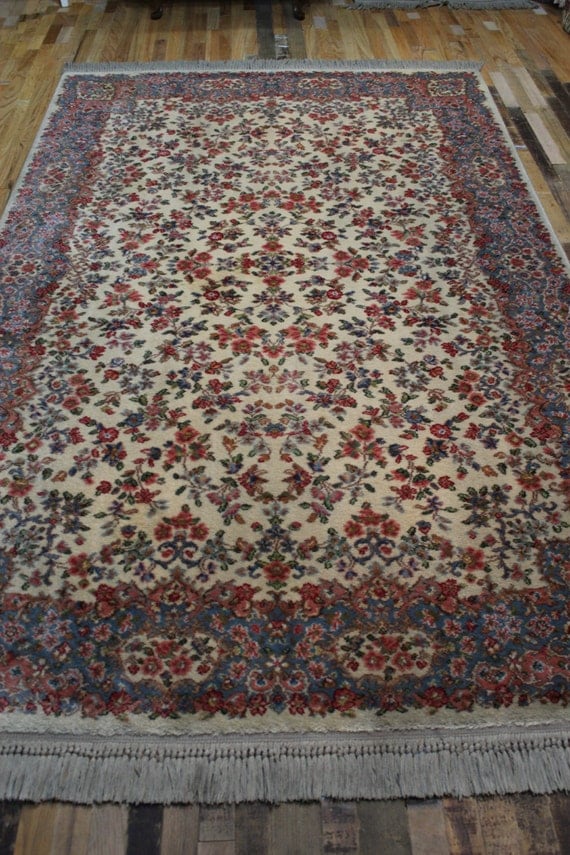 Karastan Rug 6x9 Area Rug Vintage Ivory Kirman 788. by GypsyRugs