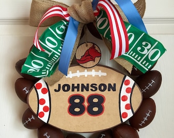 Personalized Football Wreath