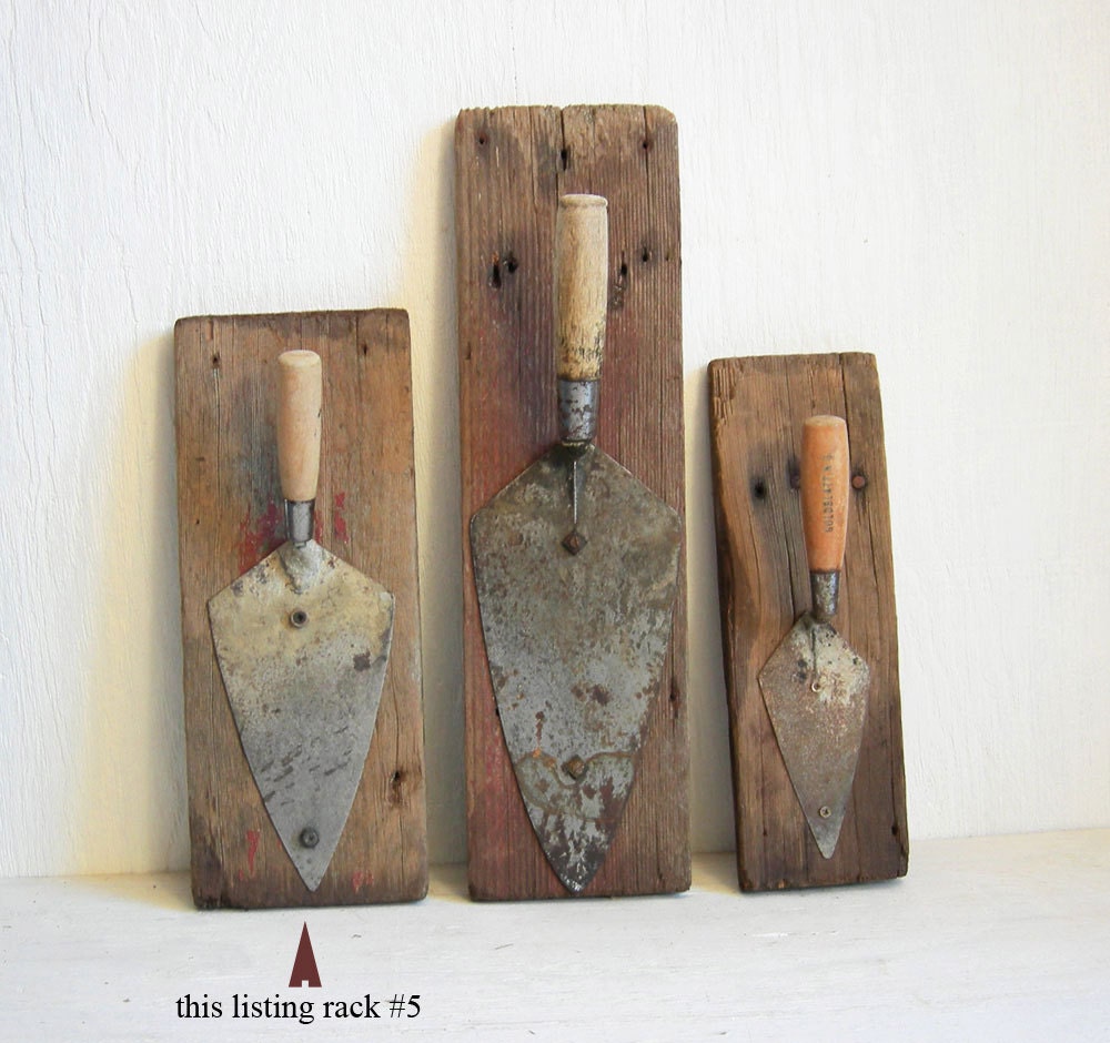 Primitive Coat Rack 5 Vintage Tool Storage Rustic Steampunk