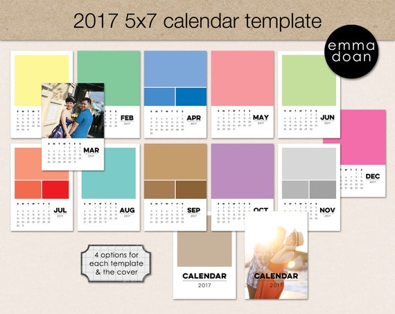 Items Similar To OFF 2017 5x7 Calendar Template