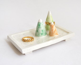 Ceramic Mountains Ring Dish. Mountains Jewelry Dish. Wedding Gift. Ceramic Mountains Ring Holder. Ready To Ship