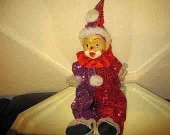 Clown in Sequined Suit Porcelain Head