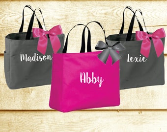 Personalized Bridal Tote Bag, Bridesmaid Tote Bag, Maid of Honor Tote Bag, Monogrammed Tote Bag (BR001)
