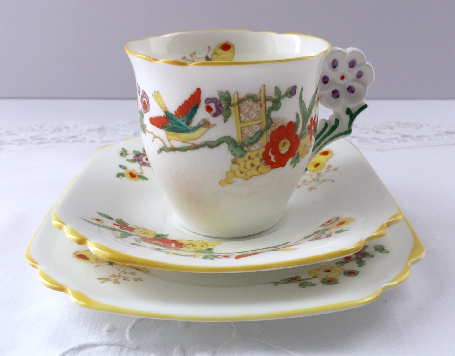 RESERVED FOR S Flower Handle Collingwoods China Tea Cup Saucer