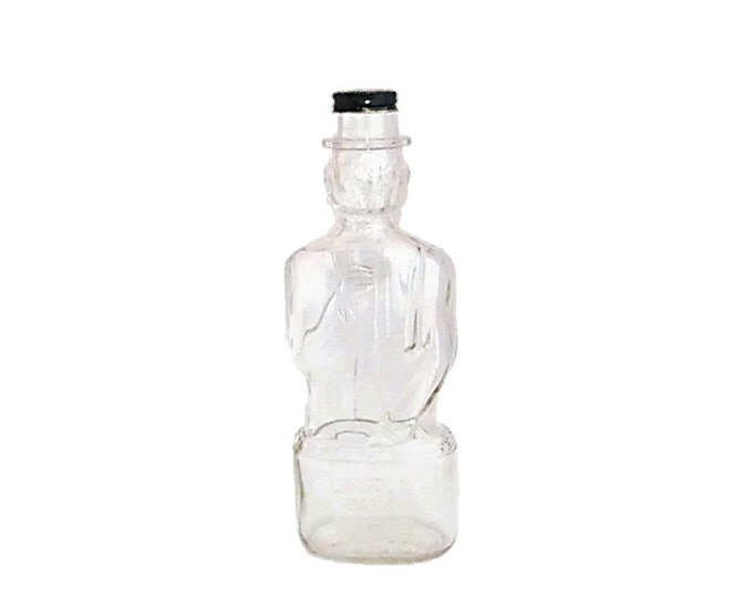 Vintage Lincoln Bottle Bank - Midcentury Promotional Figural Bottle - Vintage Glass Figural Bank
