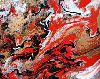 Red Painting on canvas | Acrylic painting canvas art | Original Abstract painting | Modern Art | wall decor | Medium painting | original art