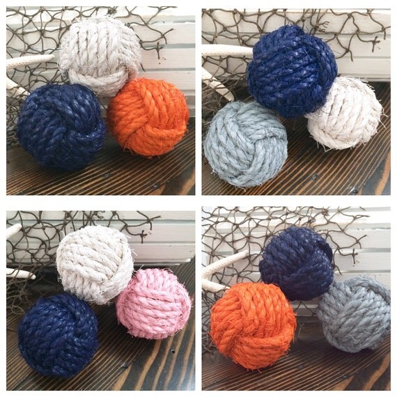 Nautical rope knot decor 3 rope balls by highplainsknotwork