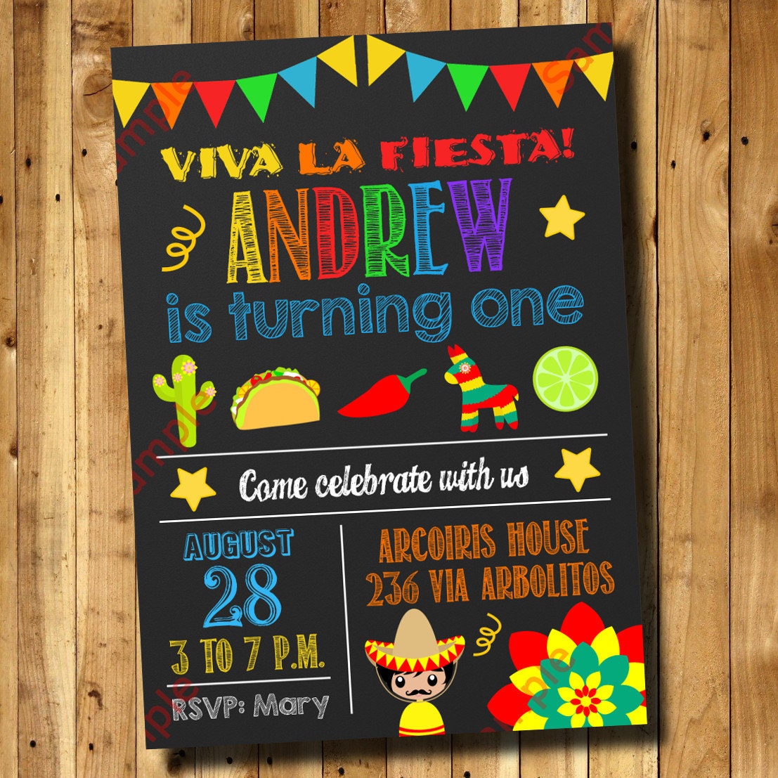 First Birthday Fiesta Invitations 9