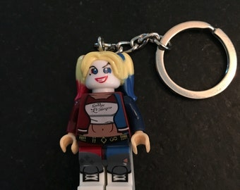 Suicide Squad DC Comics - HARLEY QUINN - Minifigure Keyring / Keychain - Custom Made - Favour / Birthday / Wedding etc