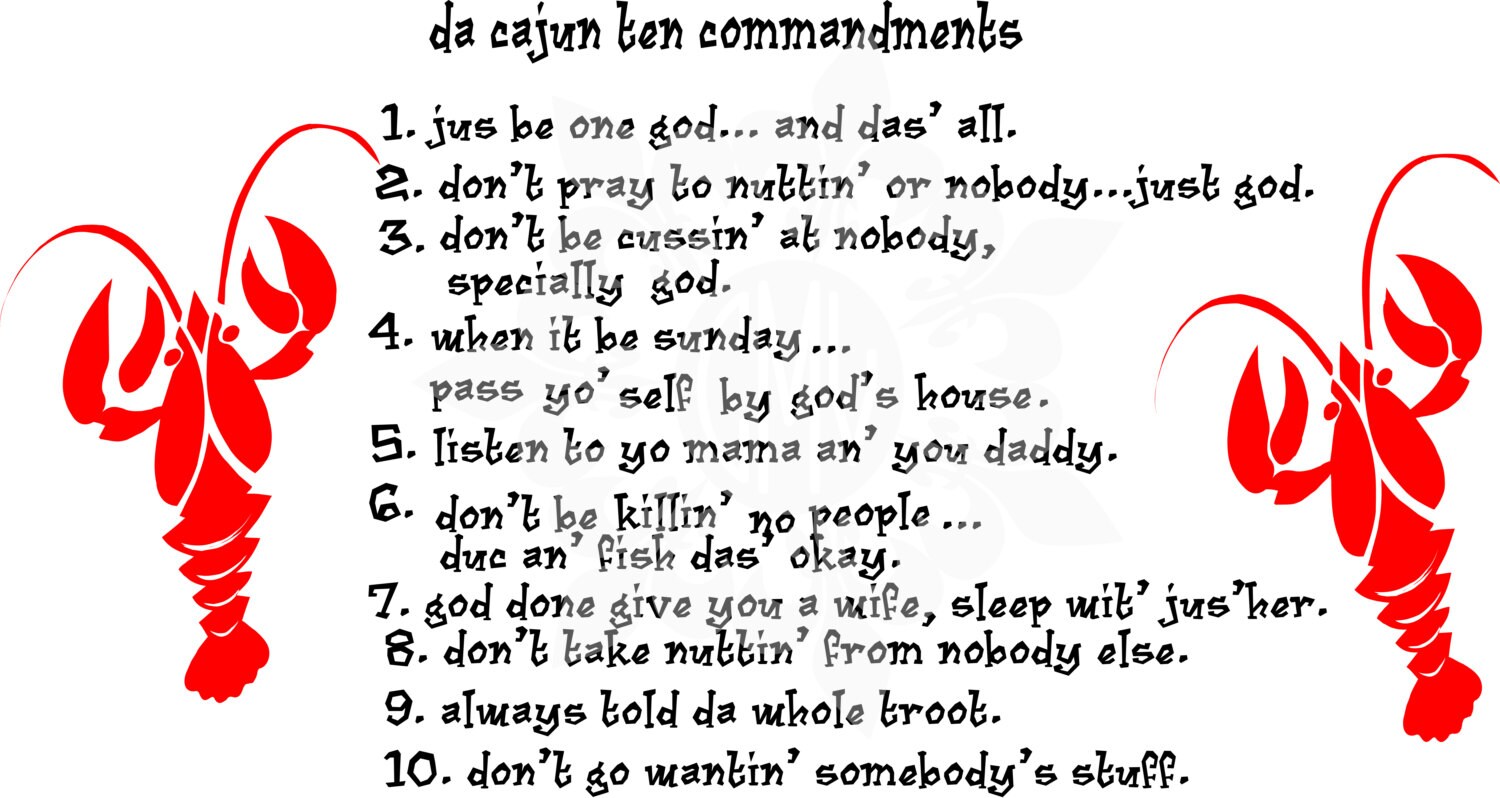 Cajun 10 Commandments Crawfish Monogram Frame by CutMyLagniappe