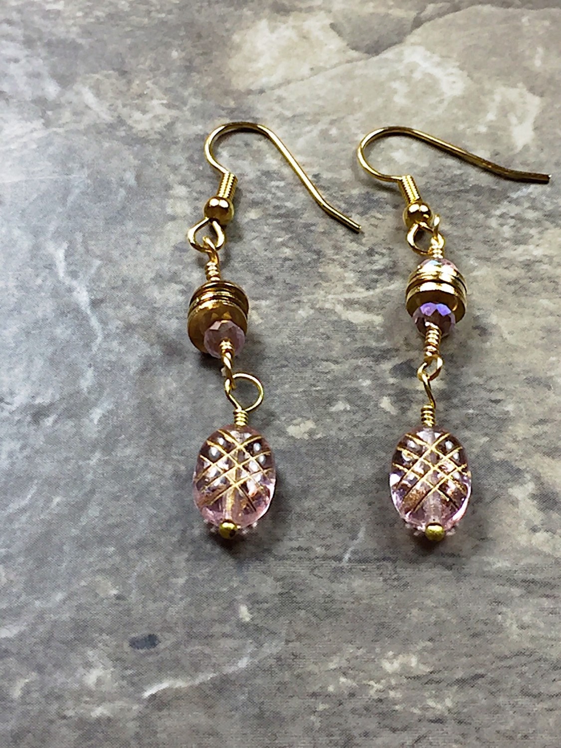 Light pink earrings soft pink earrings pink by Luzjewelrydesign
