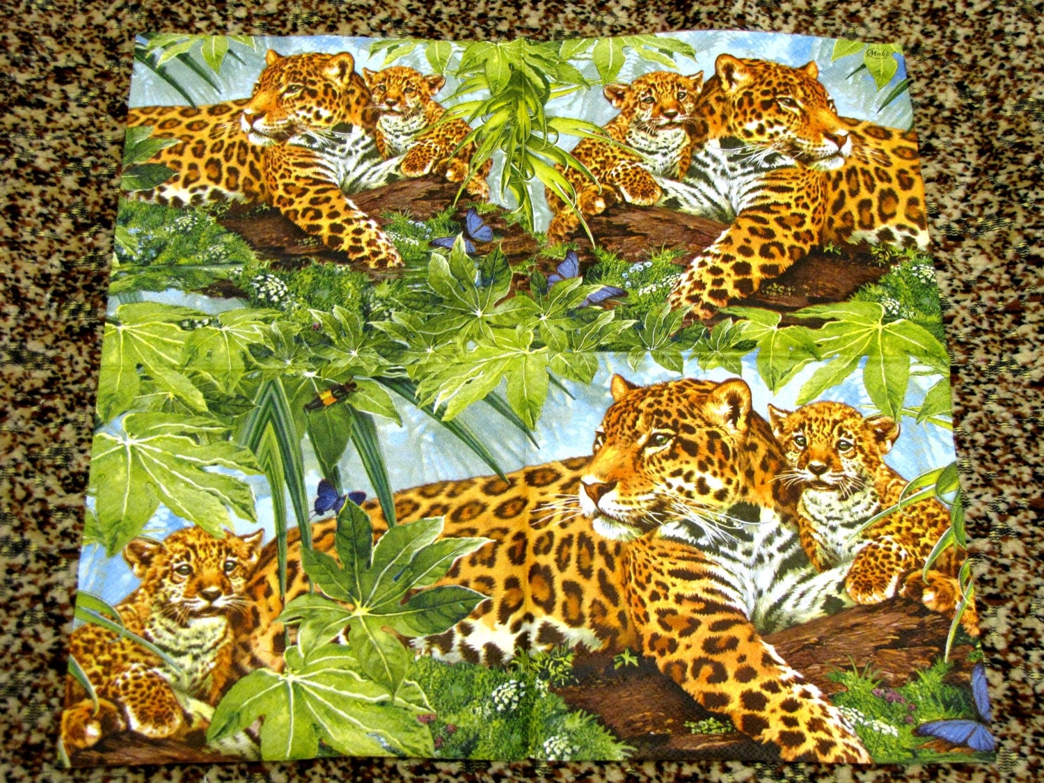 Decoupage Paper Napkins Animals Leopards 33x33 cm.