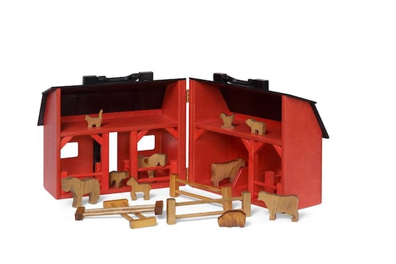 Red Barn and Farm Animal Foldout