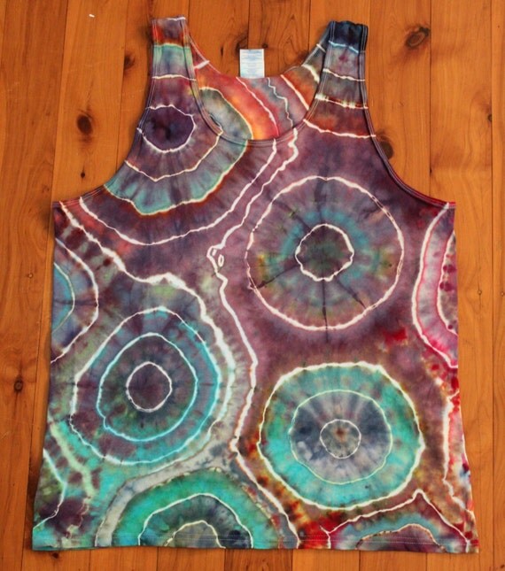 Men's L Geodes Tie Dye Singlet by KaleidoscopeeyesTD on Etsy