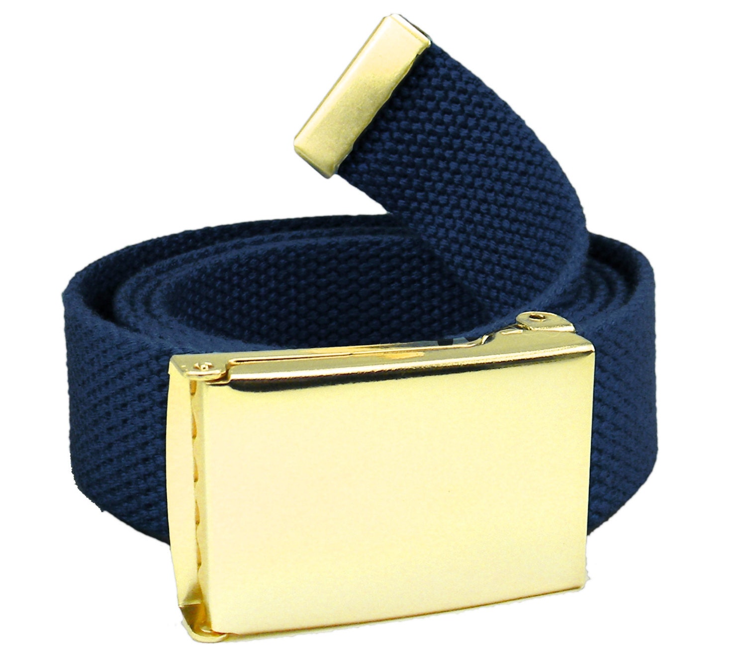 Military Style Gold Belt Buckle with  belt by BuildABelt