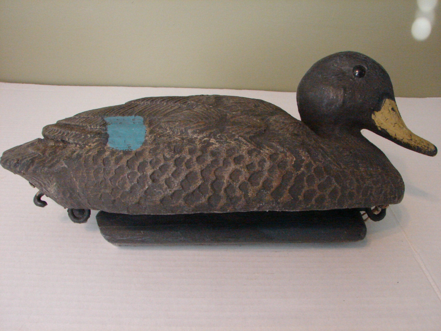 Italian Sport Plast Duck Decoy Painted Plastic Vintage