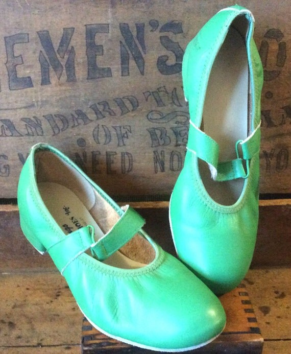 Vintage Green Leather Square Dancing Shoes Ringo Coast Shoes