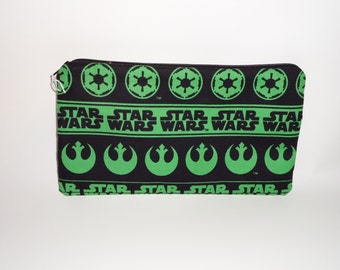 Green Star Wars Fabric Pencil Pouch Clutch Purse