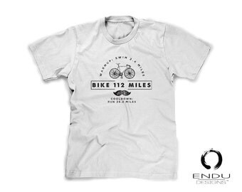 Ironman Triathlon Design Tshirt - Swim Bike Run 140.6 Miles Iron Distance - VINTAGE LOOK Mens T-Shirt - SALE!!