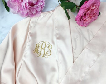 Bride Robe Wedding Day Robe Glitter Bridal by ShadesOfPinkBtq