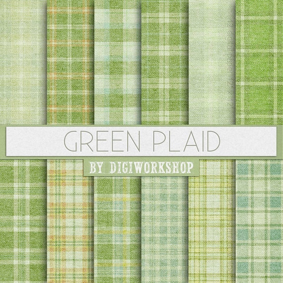 SALE 40% Green Plaid Digital Paper: Green Plaid by DigiWorkshop