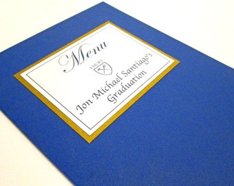 Graduation Menu Booklet, College Graduation Party Decorations, High School Graduation Decorations, Class of 2016, Table Decorations