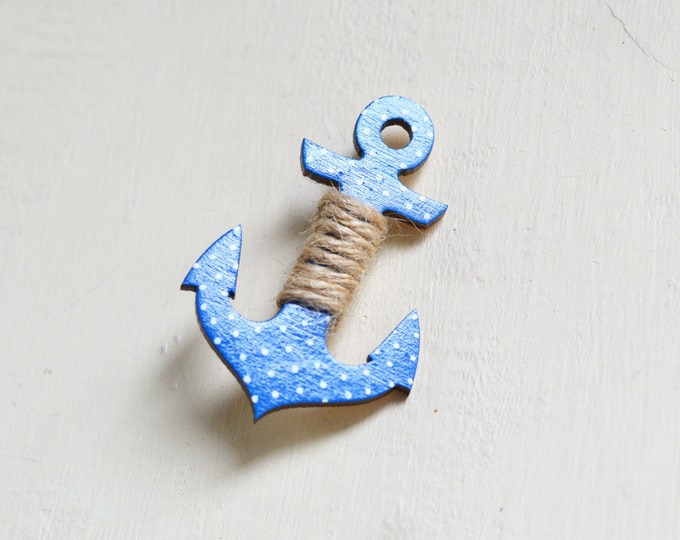 Anchor // Polka Dots // Wooden brooch is covered with ECO paint // Laser Cut // 2016 Best Trends // Fresh Gifts // Swag // Surprise for All
