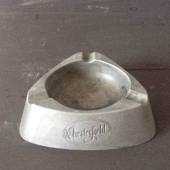 Vintage pewter Chesterfield ashtray The Cracked Plate
