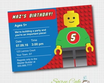 Lego Birthday Invitation | Lego Invite | Digital File