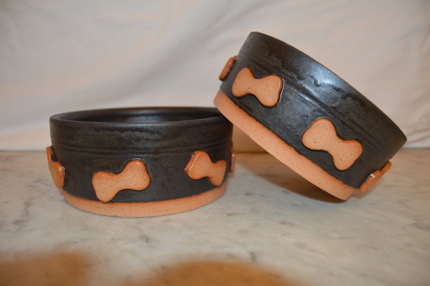 XLarge Dog Bowls 6085 & 6086 by LittleFishCandleClay on Etsy