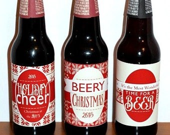 Christmas beer label | Etsy