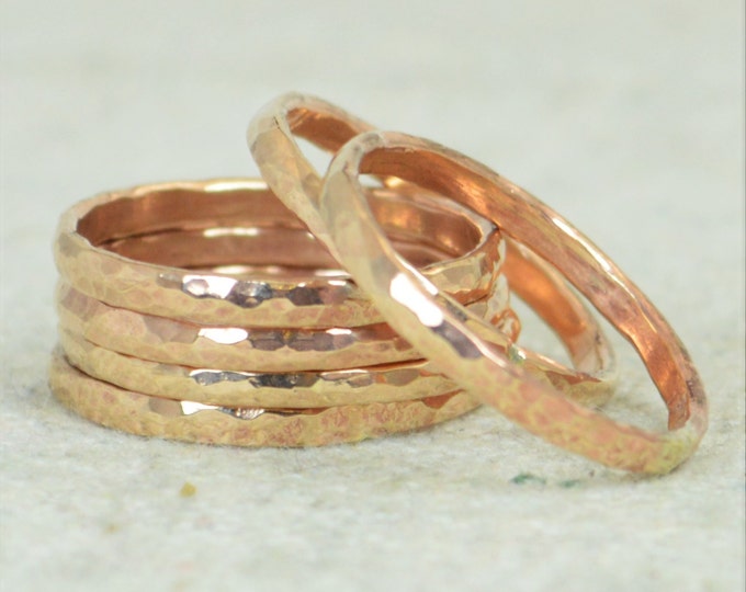 Thick Stackable Bronze Ring(s), Bronze Rings, Stackable Rings, Bronze Ring, Hammered Ring, Bronze Band, Arthritis Ring, Bronze Jewelry