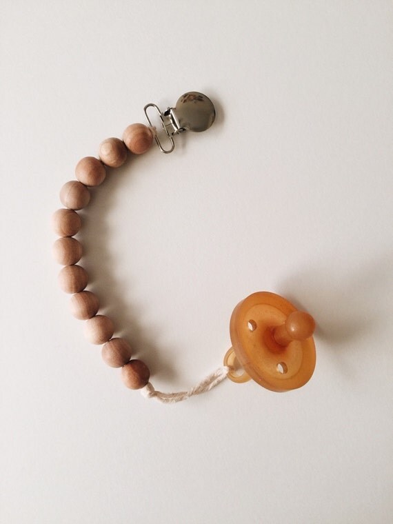 Simply Wooden Pacifier Clip by on Etsy