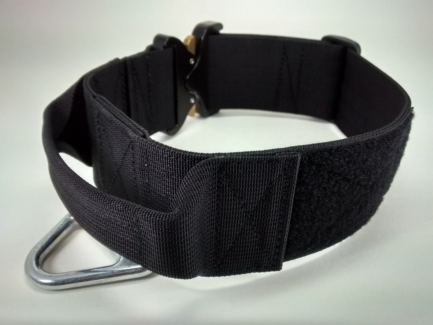 Tactical military dog collar with handle Black 50mm/ 2inch