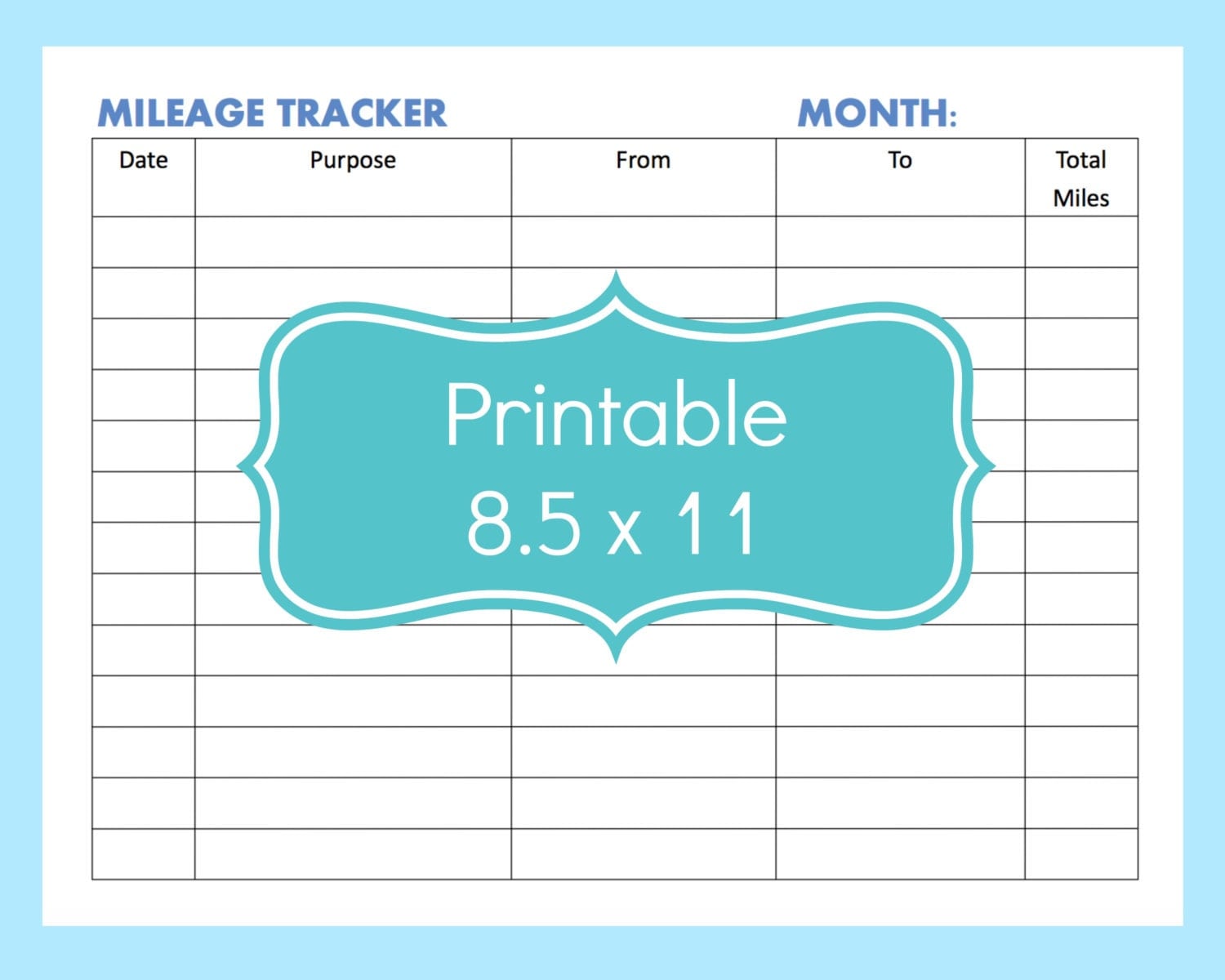 Mileage Tracker Sheet 25 Printable IRS Mileage Tracking Templates