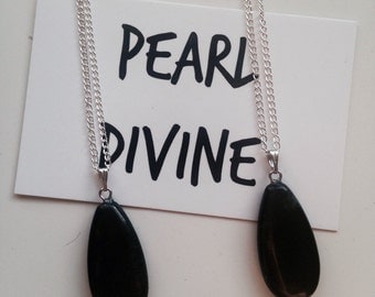 Black Onyx Teardrop Necklace