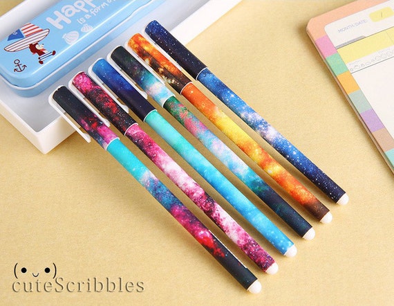 Items similar to Galaxy Pen Set Kawaii 6 Color Gel Pen ...