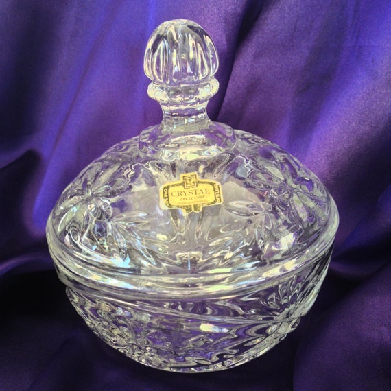 Super Sale Cut Crystal Candy Dish with Lid Zajecar 24 Lead